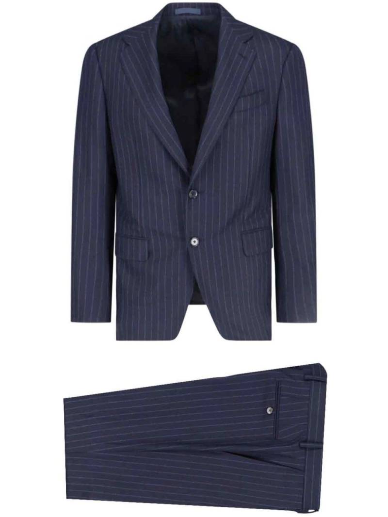 Caruso striped single breasted suit - Blue von Caruso