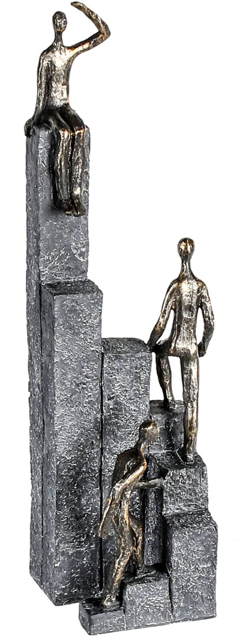 Casablanca by Gilde Dekofigur »Skulptur Climbing, bronzefarben/grau«, bronzefarben/grau, Polyresin von Casablanca by Gilde