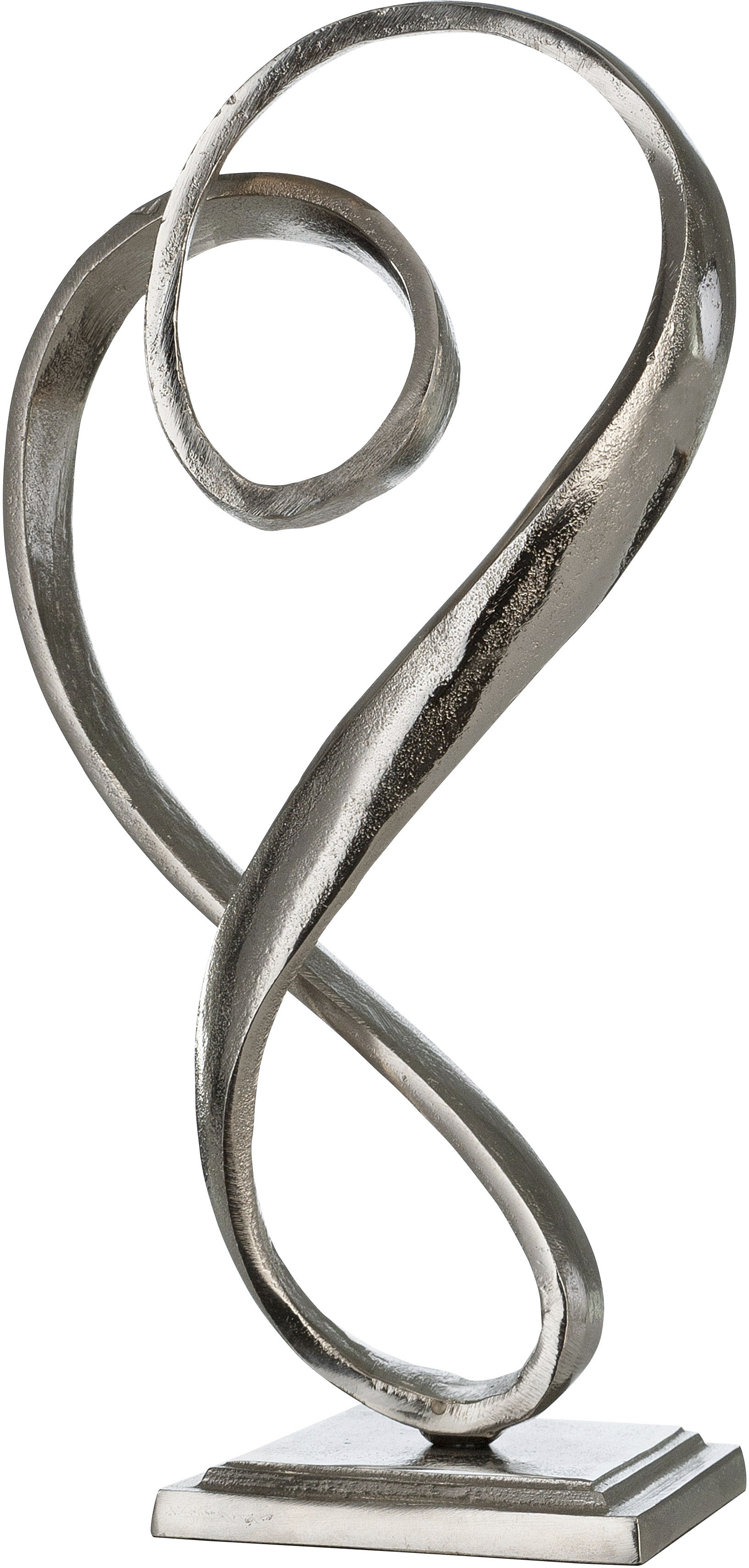 Casablanca by Gilde Dekofigur »Skulptur Curved Heart, silber«, Dekoobjekt, aus Metall, Höhe 33 cm, Herz Form, antikfinish, Wohnzimmer von Casablanca by Gilde