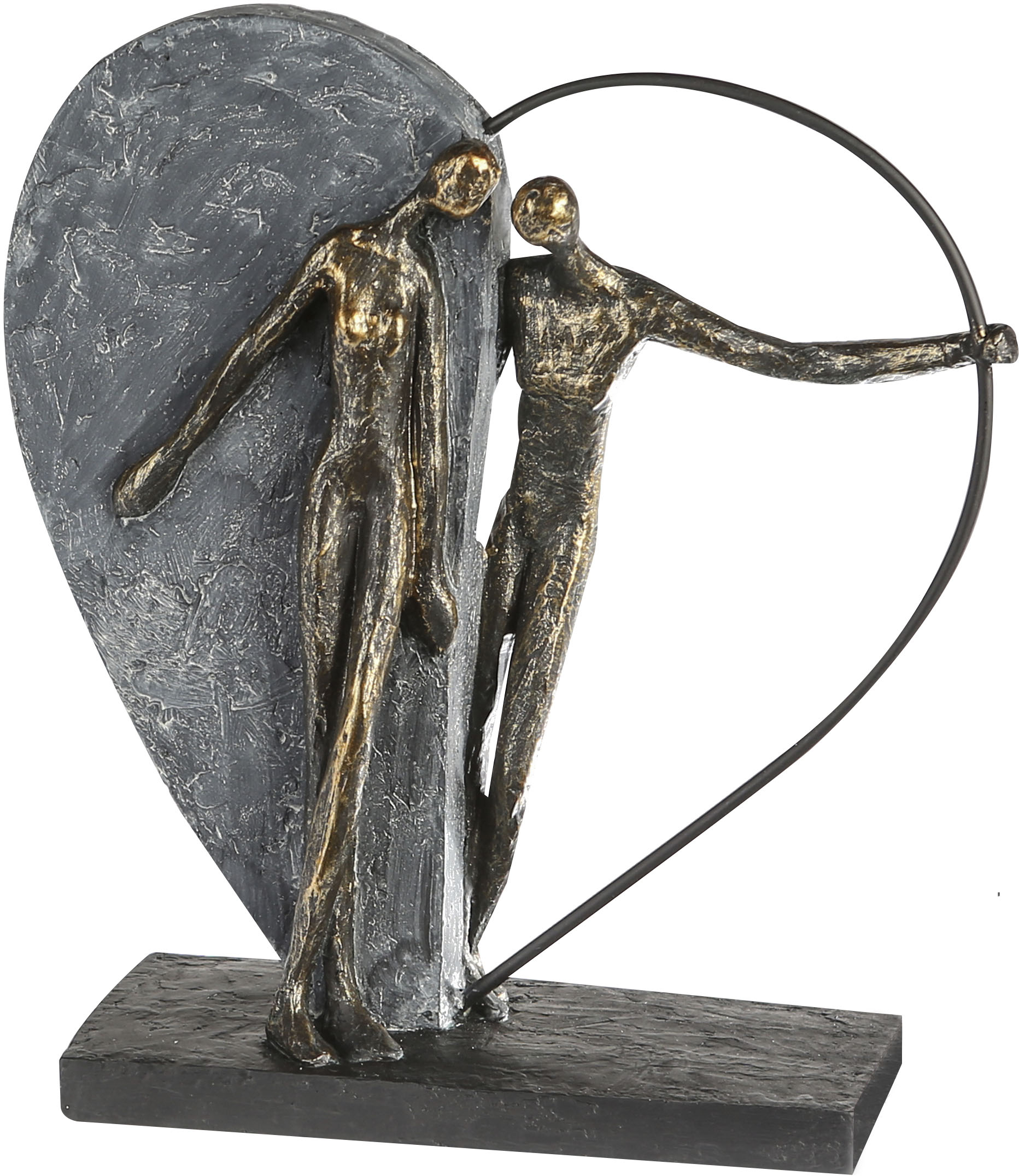 Casablanca by Gilde Dekofigur »Skulptur Heartbeat, bronze/grau«, Dekoobjekt, Höhe 31 cm, Herz Form, Wohnzimmer von Casablanca by Gilde