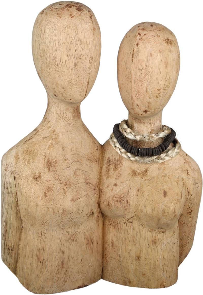 Casablanca by Gilde Dekofigur »Skulptur Pair, natur«, Dekoobjekt, aus Holz, Höhe 37 cm, Wohnzimmer von Casablanca by Gilde