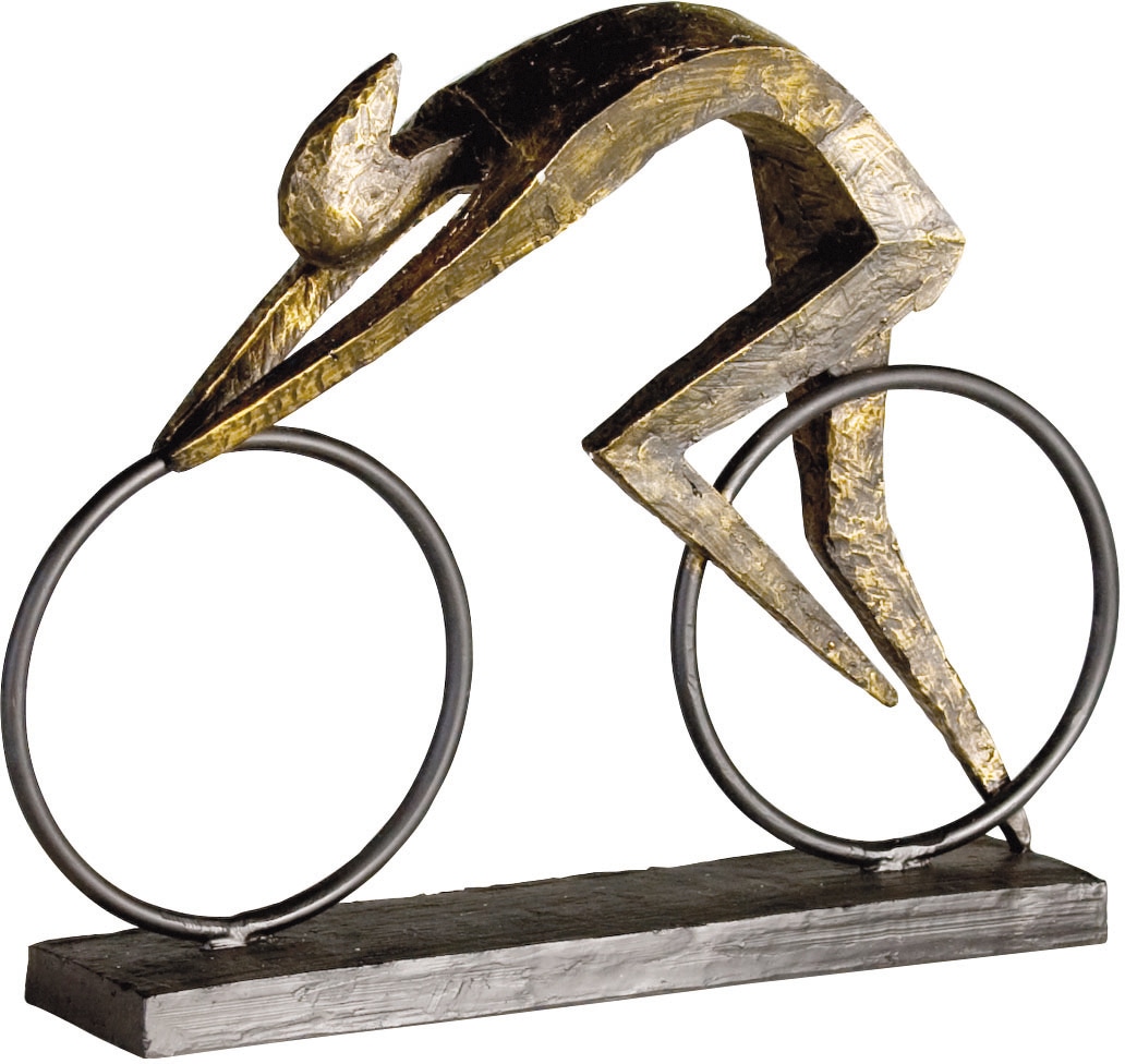 Casablanca by Gilde Dekofigur »Skulptur Racer«, Dekoobjekt, Höhe 29 cm, Fahrradfahrer, mit Spruchanhänger, Wohnzimmer von Casablanca by Gilde