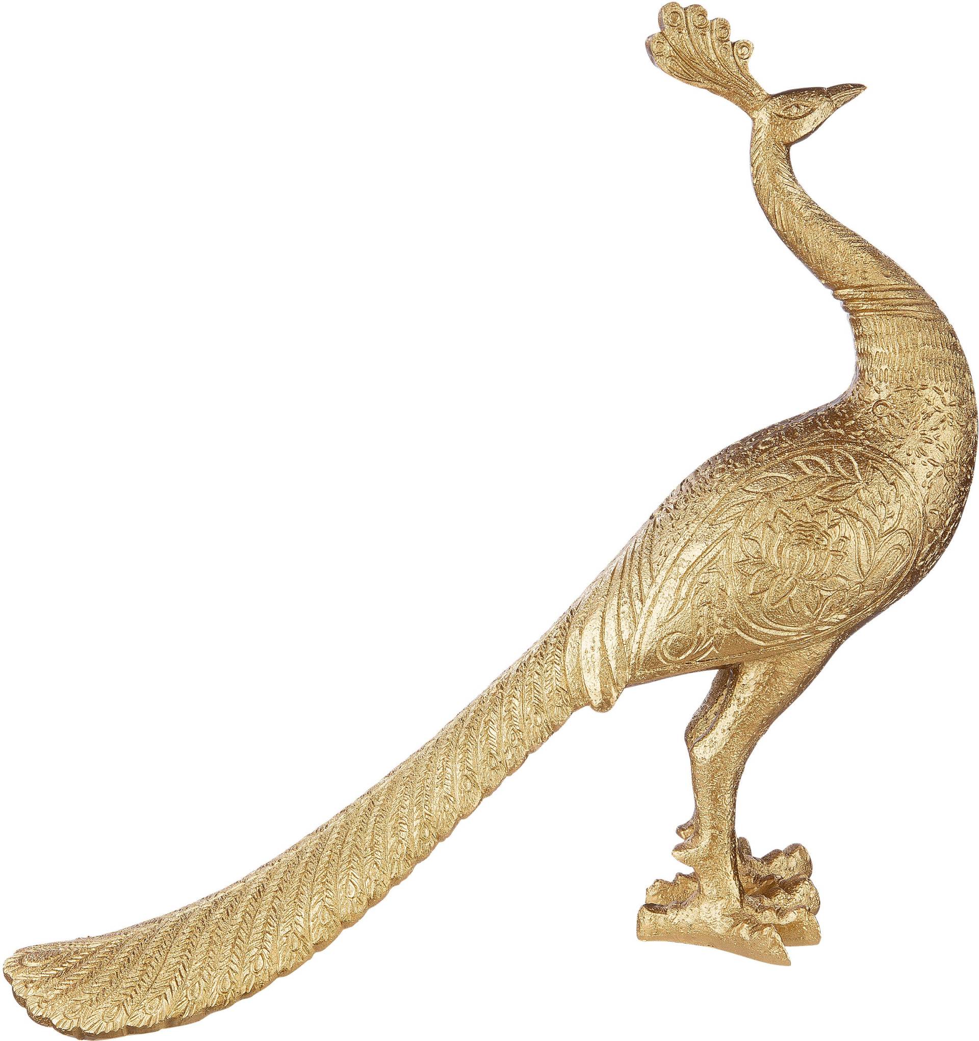 Casablanca by Gilde Dekofigur »Tierfigur Pfau, gold«, Dekoobjekt, Höhe 37 cm, Wohnzimmer von Casablanca by Gilde