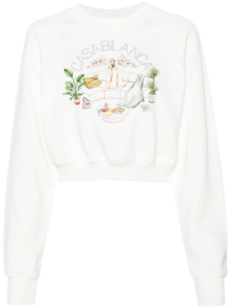 Casablanca Appartement Dans Les Airs cropped sweatshirt - White von Casablanca