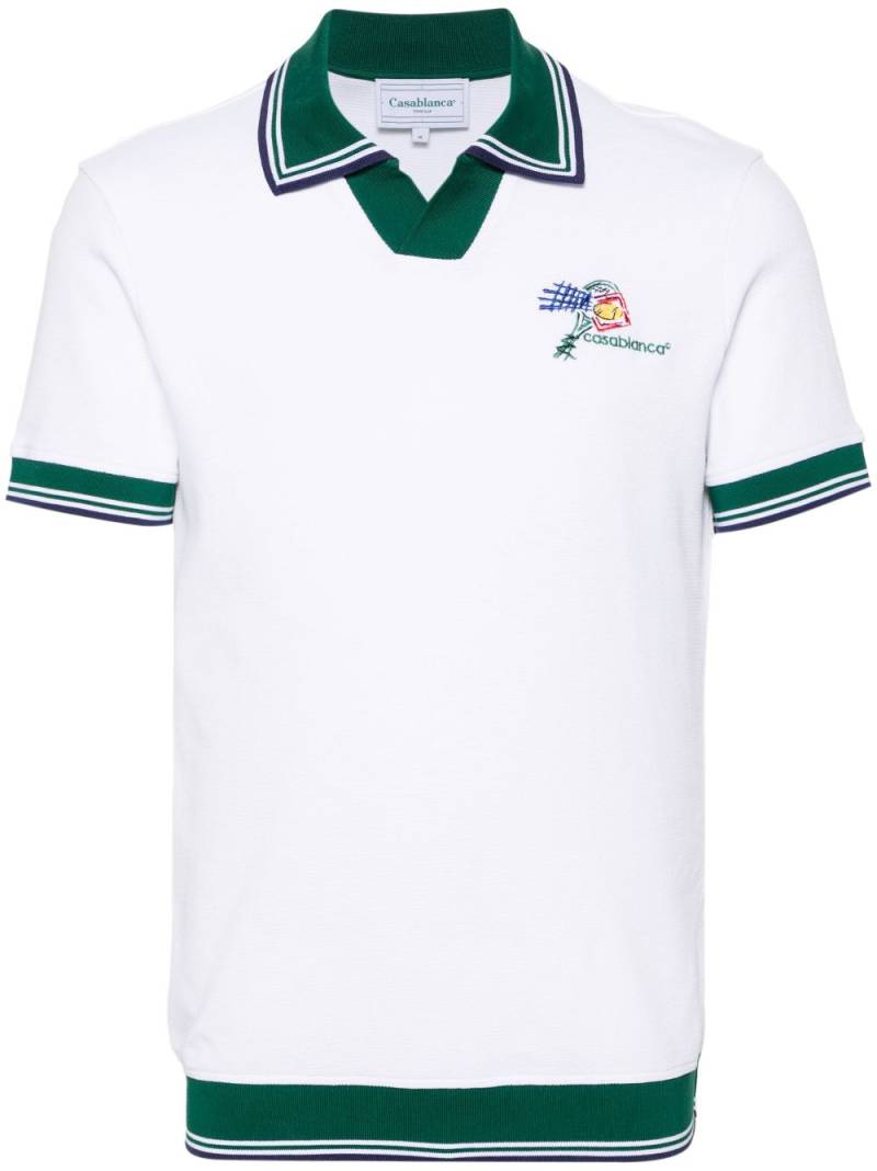 Casablanca Croquis De Tennis piqué polo shirt - White von Casablanca