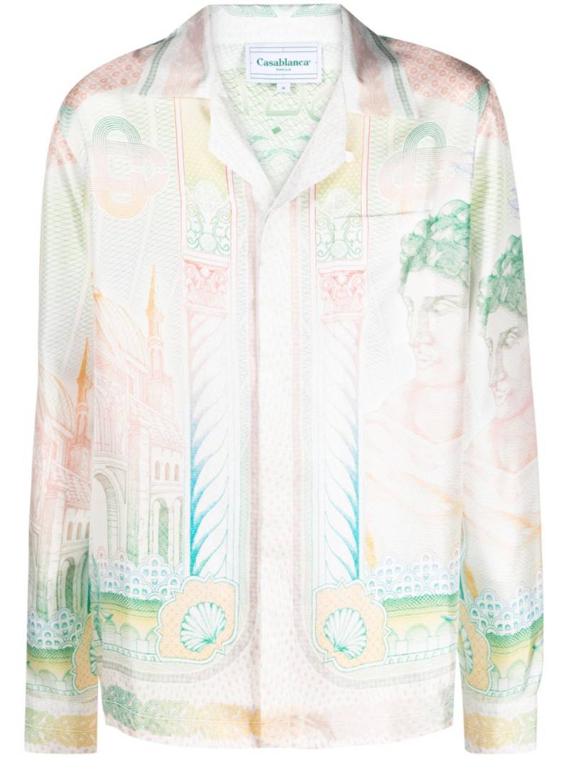 Casablanca Cuban-collar silk shirt - White von Casablanca