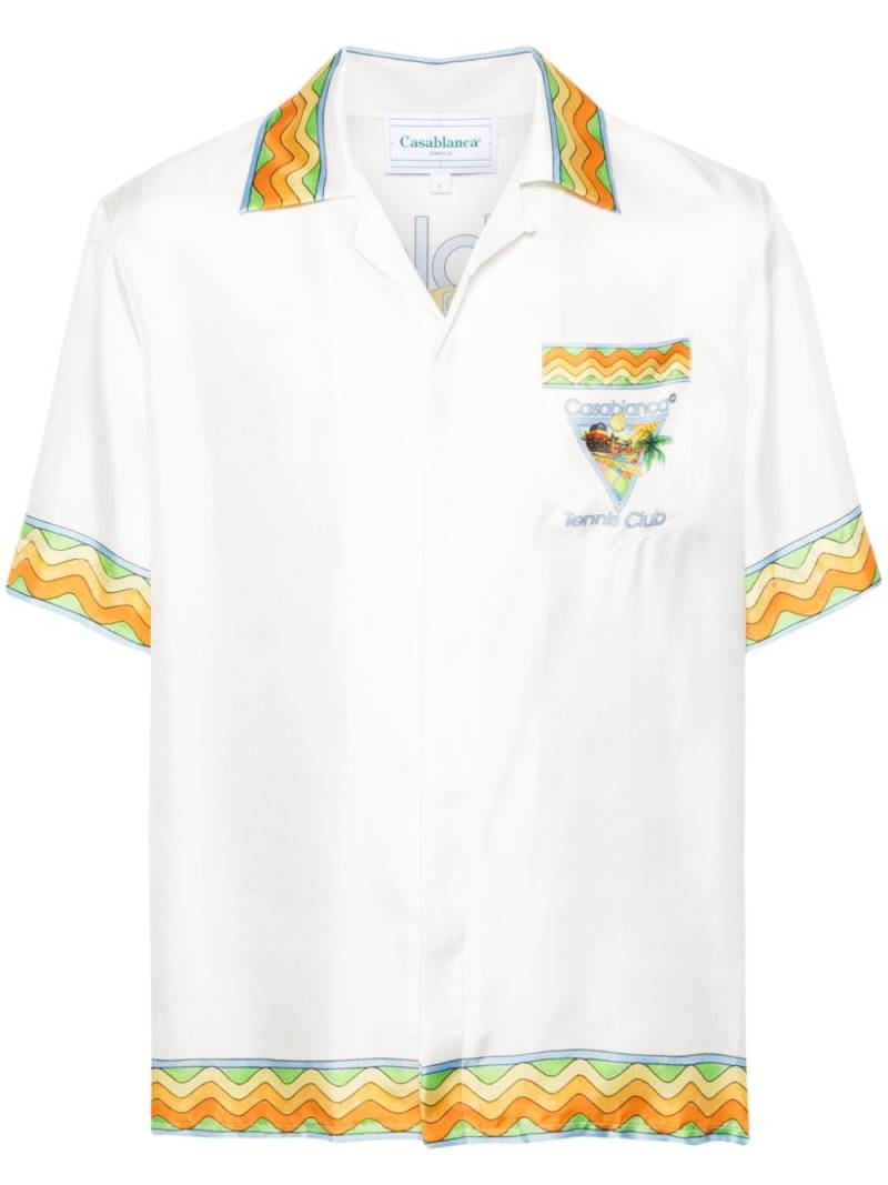 Casablanca Cubism Tennis Club silk shirt - White von Casablanca