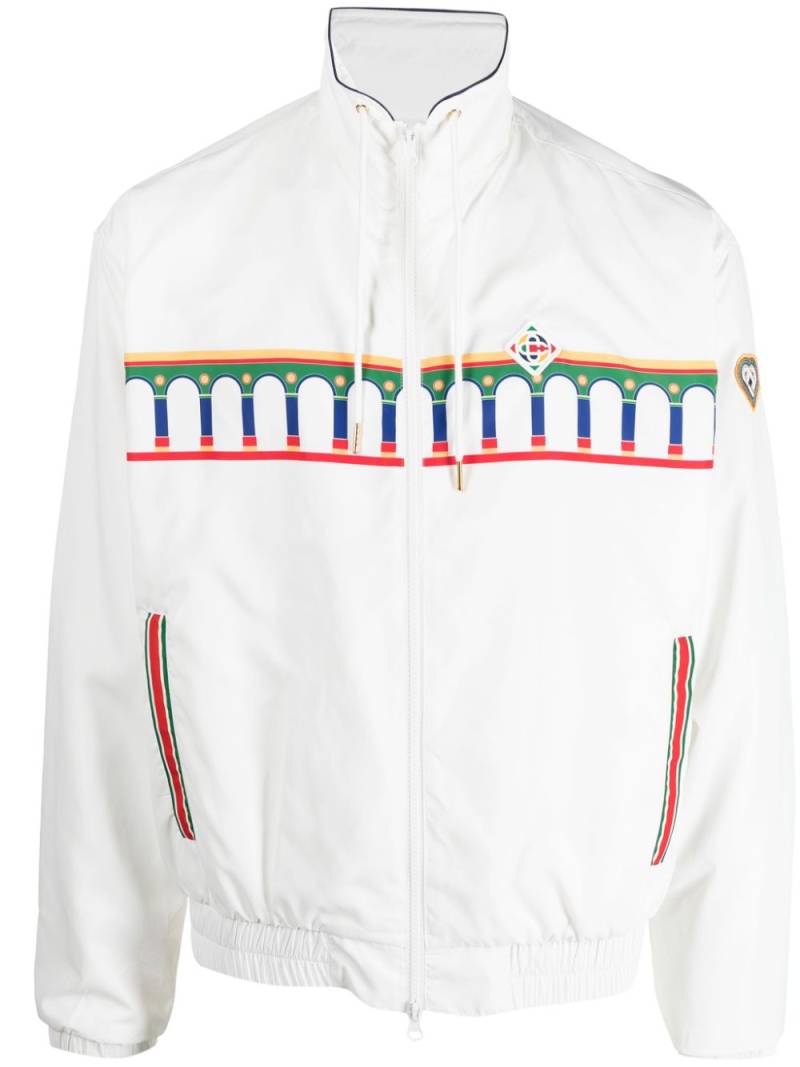 Casablanca Etruscan-print zipped jacket - White von Casablanca