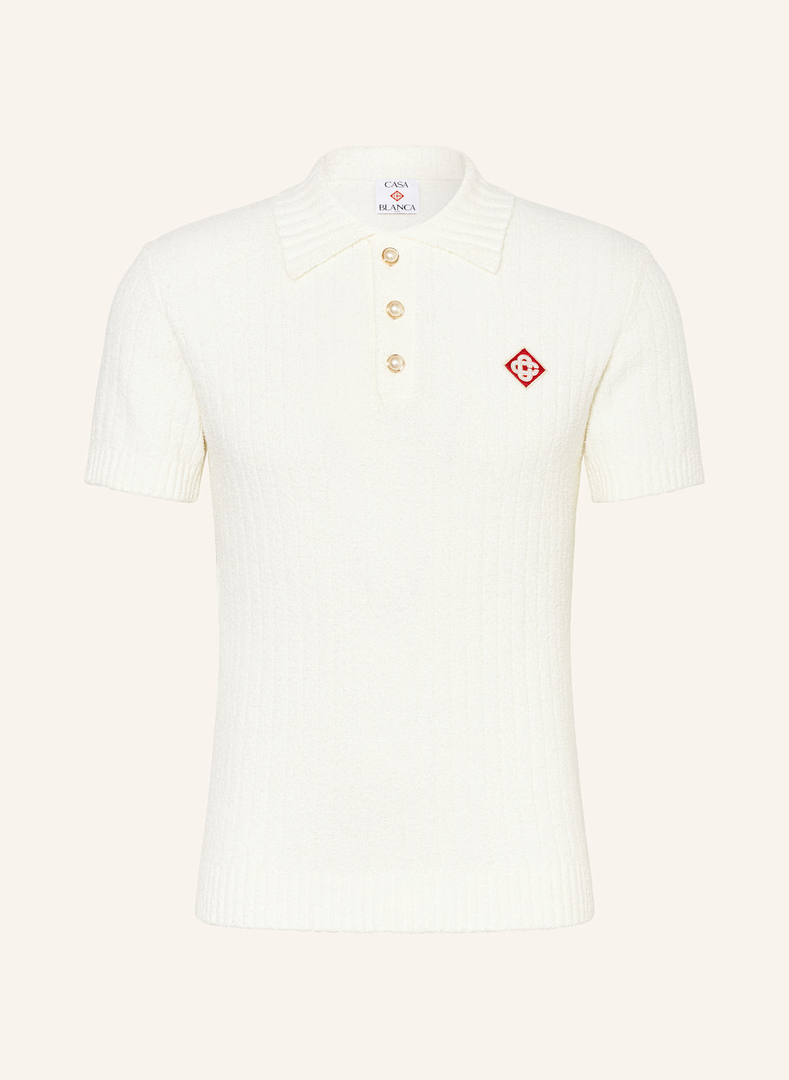 Casablanca Frottee-Poloshirt weiss von Casablanca