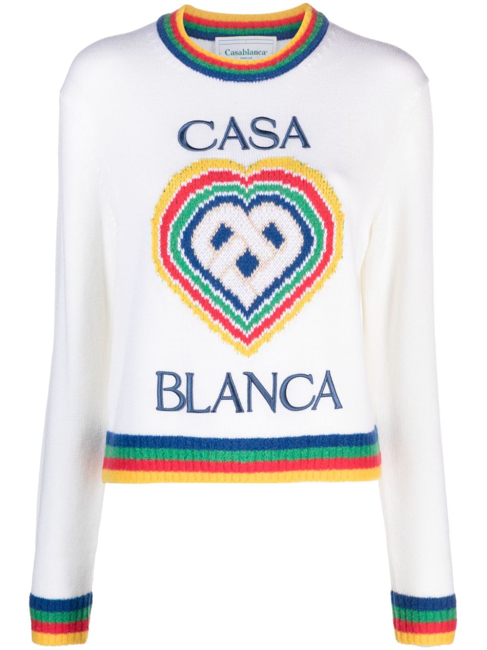 Casablanca Heart logo-intarsia bouclé jumper - White von Casablanca