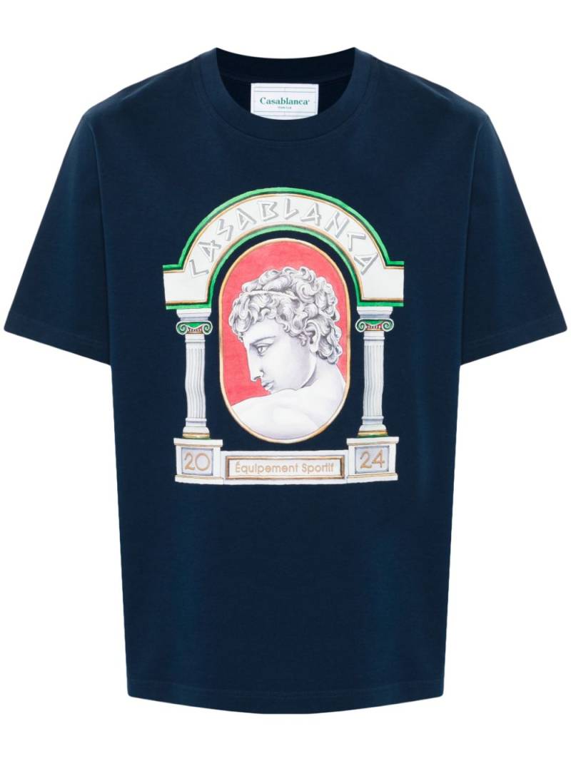 Casablanca La Medaille-print T-shirt - Blue von Casablanca