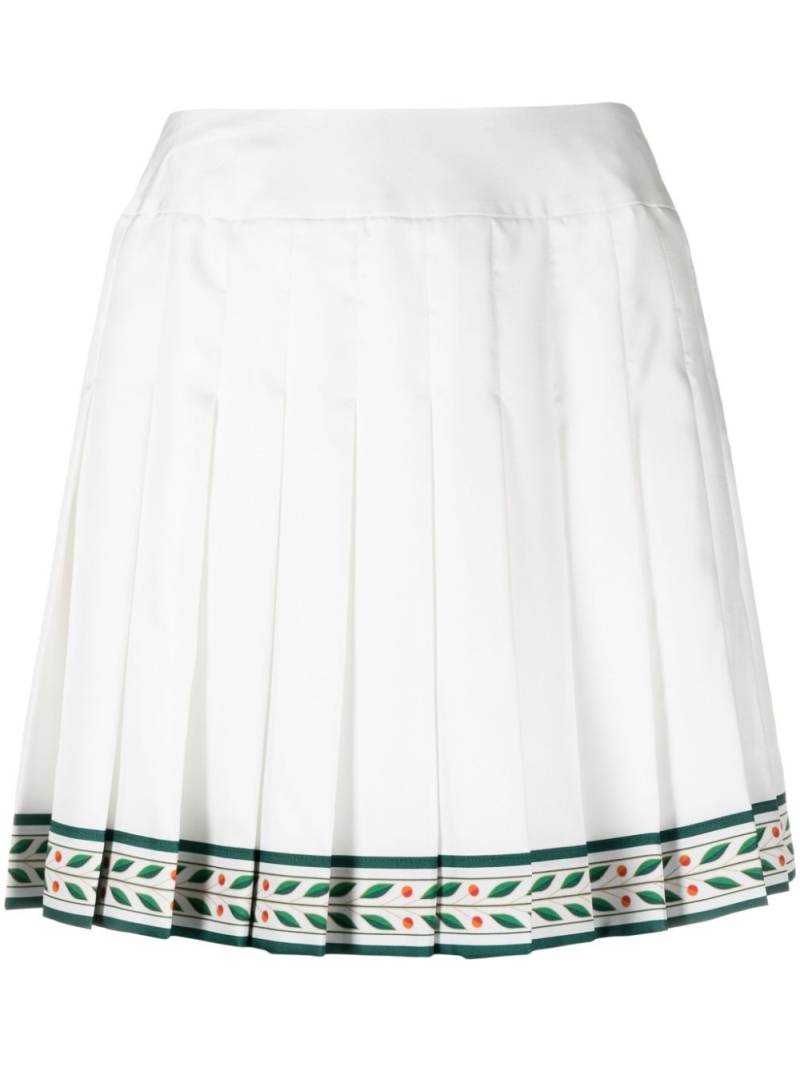 Casablanca Laurel pleated silk miniskirt - White von Casablanca