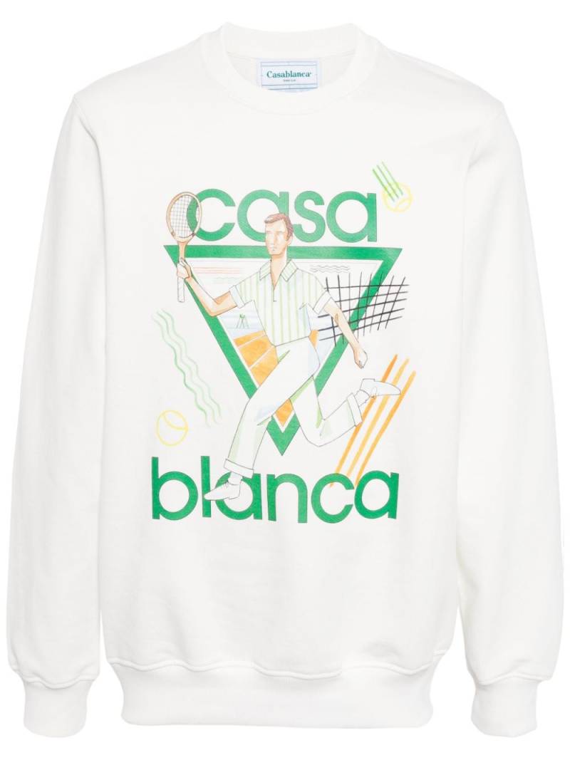 Casablanca Le Jeu organic-cotton sweatshirt - White von Casablanca