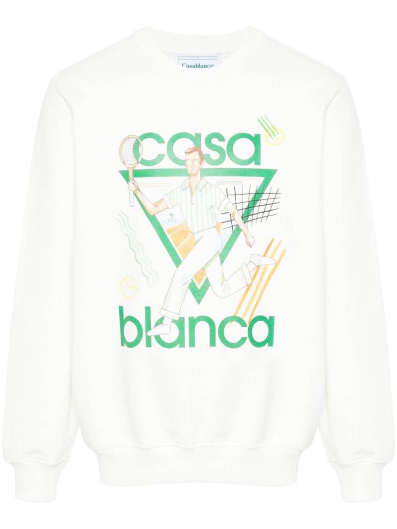 Casablanca Le Jeu organic-cotton sweatshirt - White von Casablanca