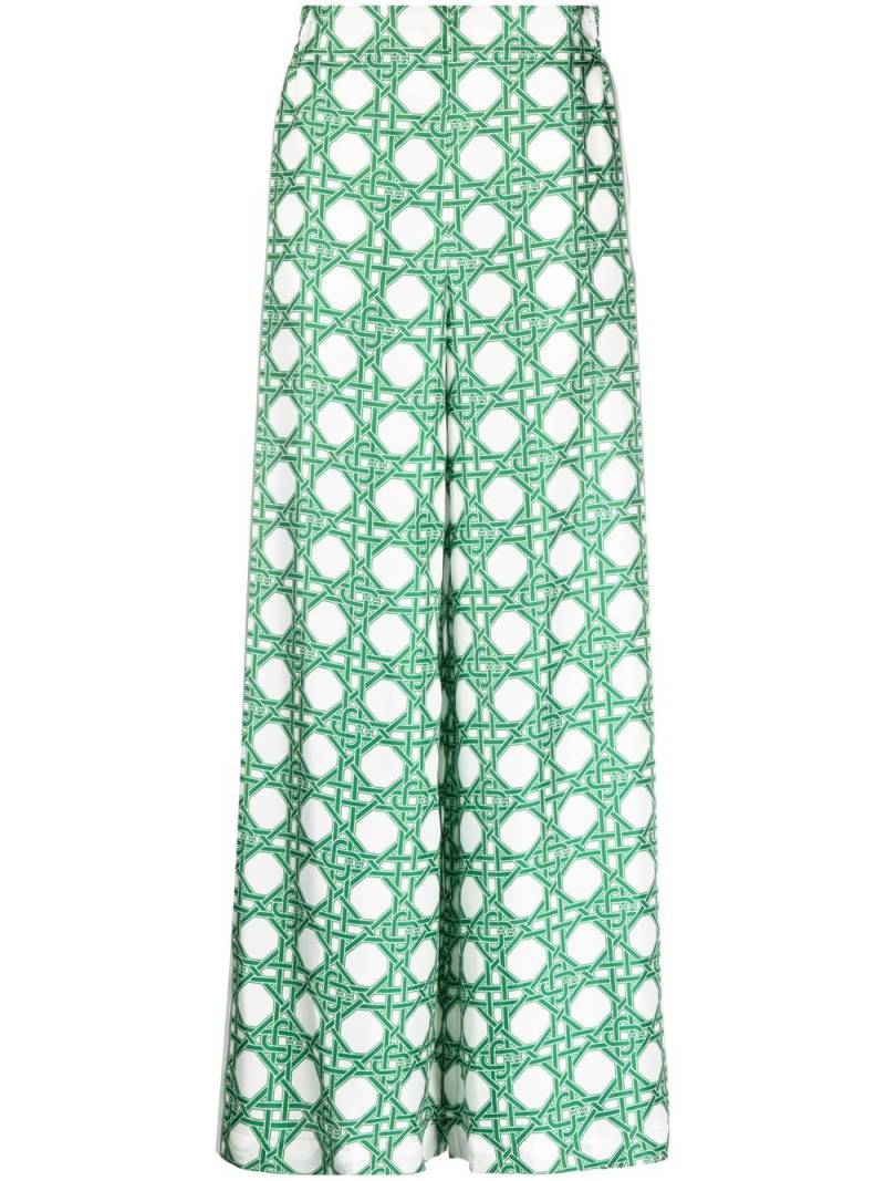 Casablanca Ping Pong monogram palazzo trousers - Green von Casablanca