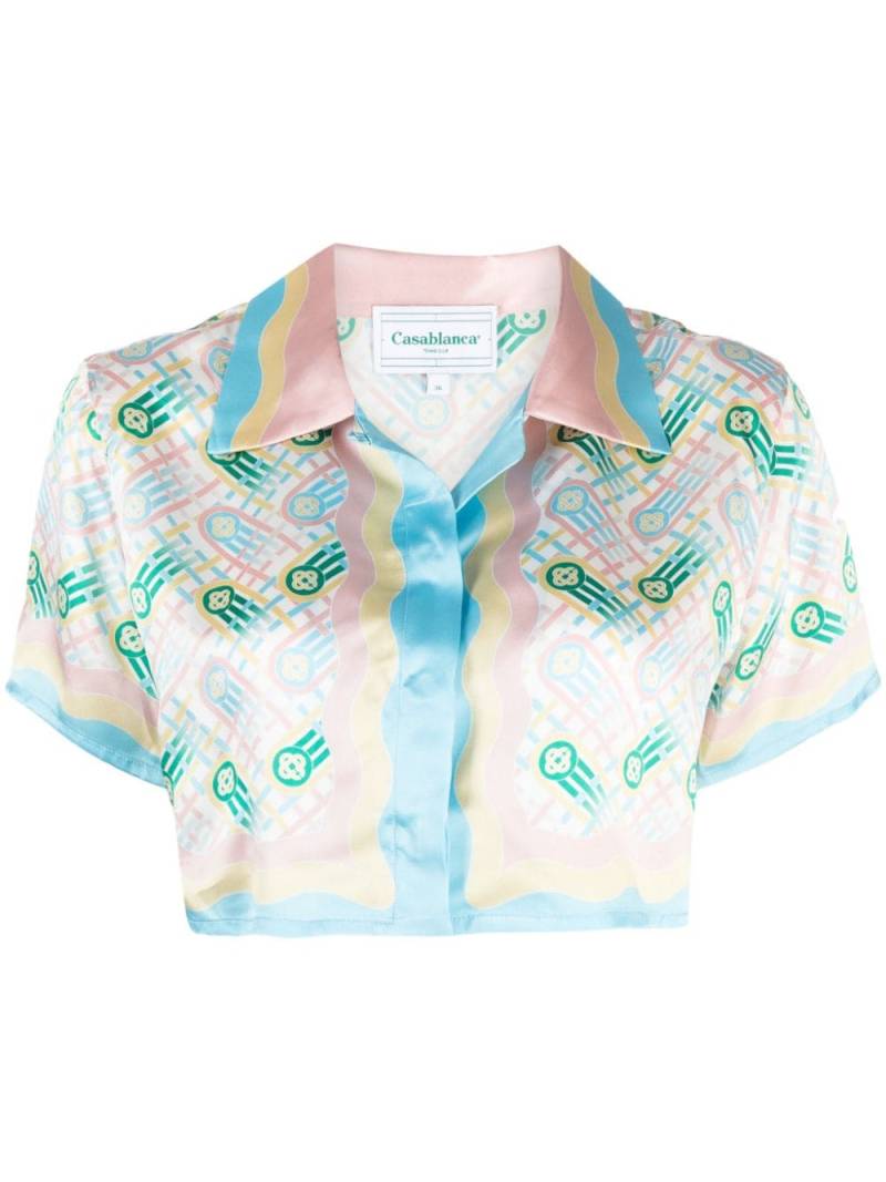 Casablanca Ping Pong silk cropped shirt - Multicolour von Casablanca