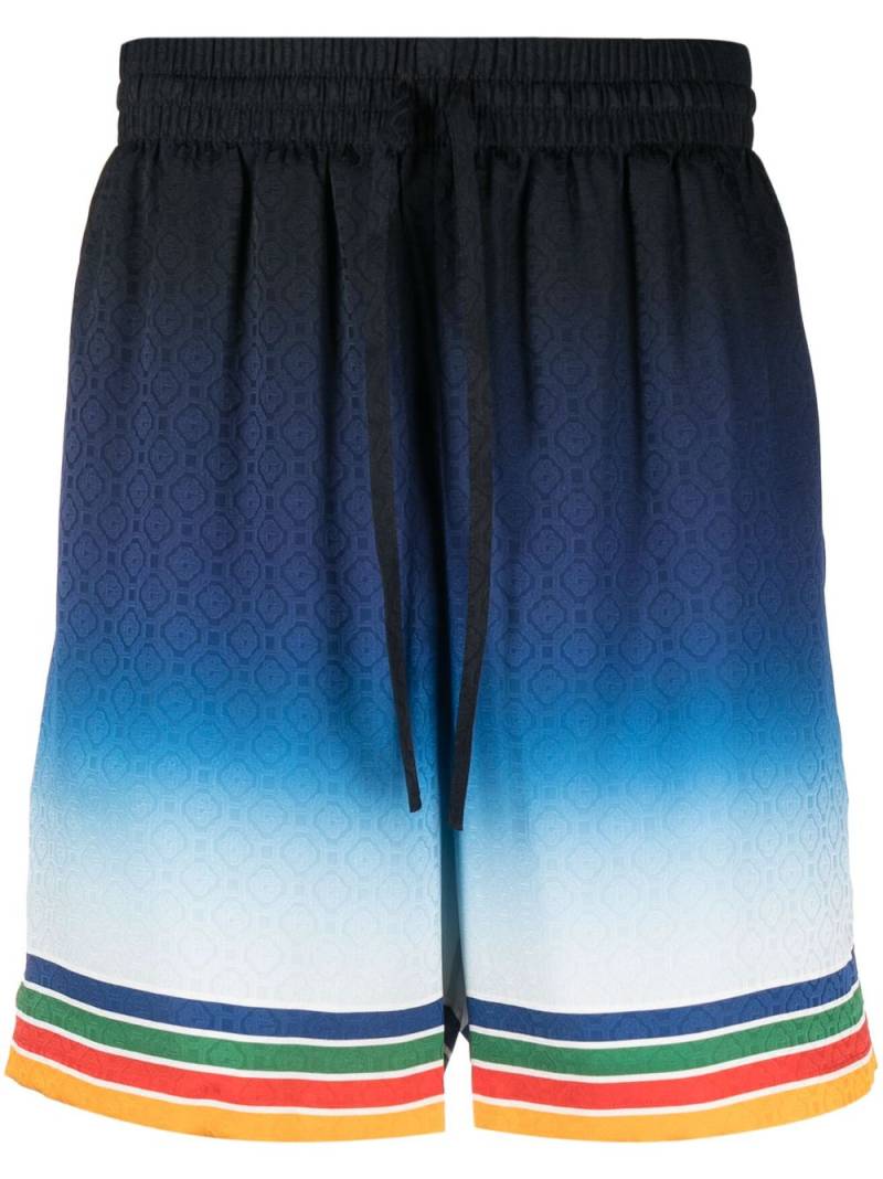 Casablanca Rainbow monogram silk shorts - Blue von Casablanca