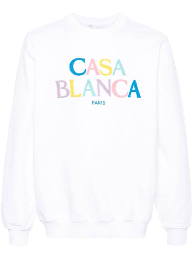 Casablanca Stacked logo-embroidered sweatshirt - White von Casablanca