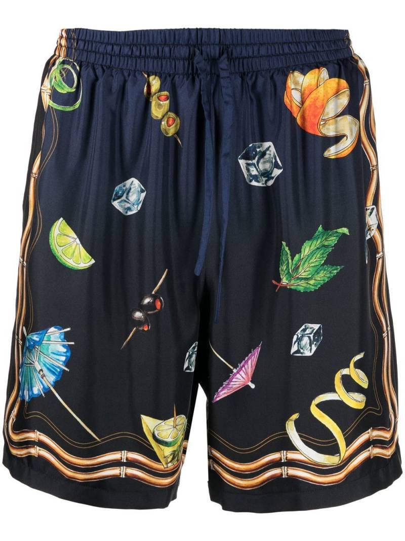 Casablanca Sunset print drawstring shorts - Blue von Casablanca