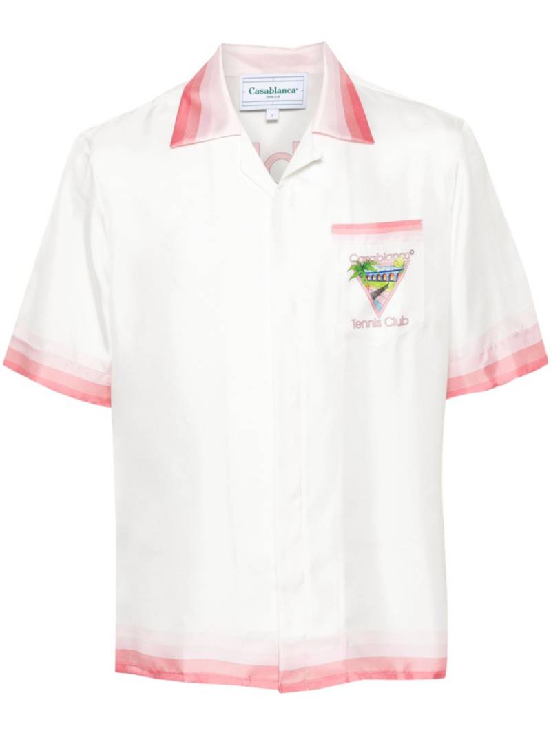 Casablanca Tennis Club Icon silk shirt - White von Casablanca