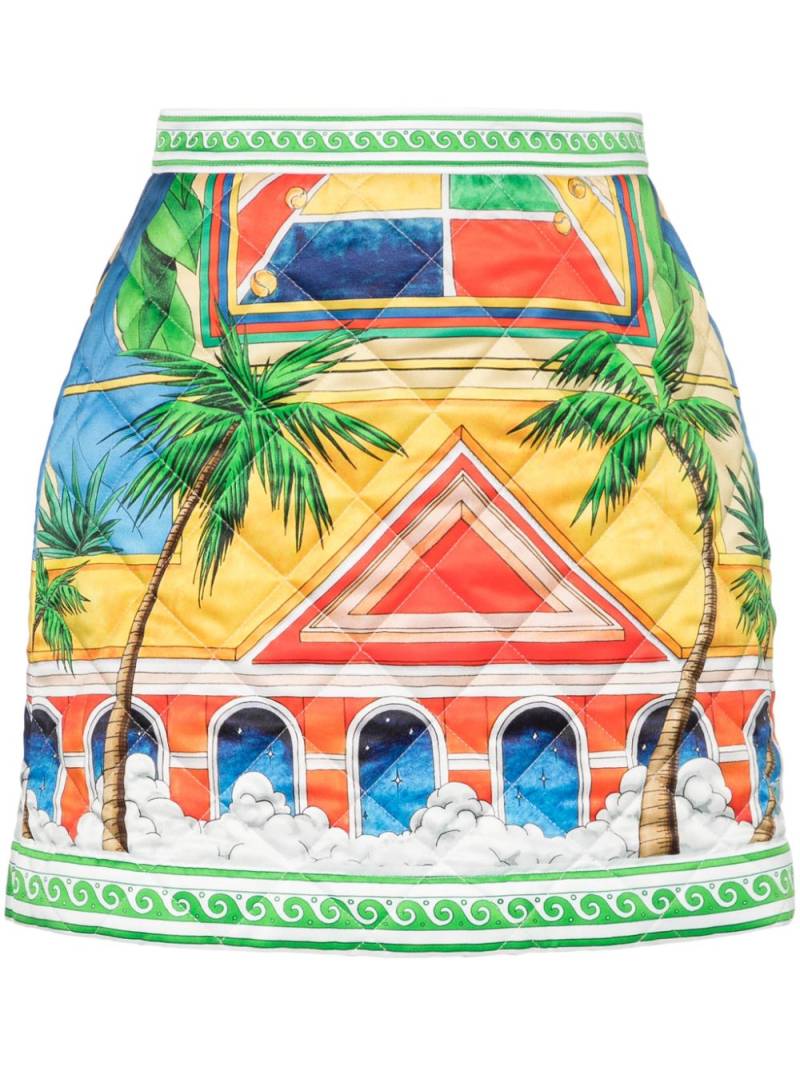 Casablanca Triomphe D'Orange quilted mini skirt - White von Casablanca