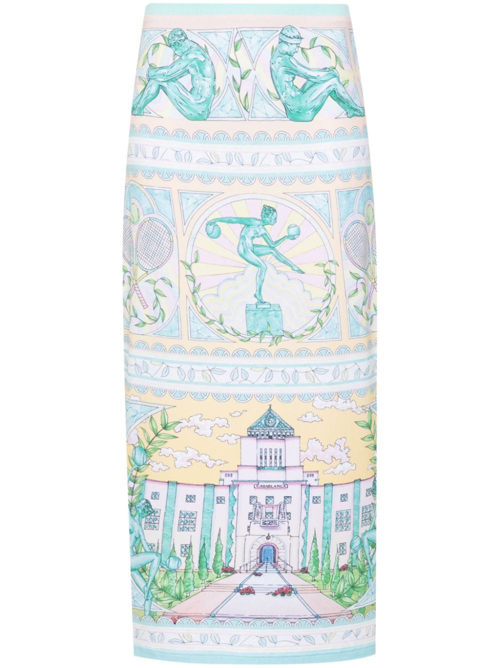 Casablanca Vase-print midi skirt - Green von Casablanca