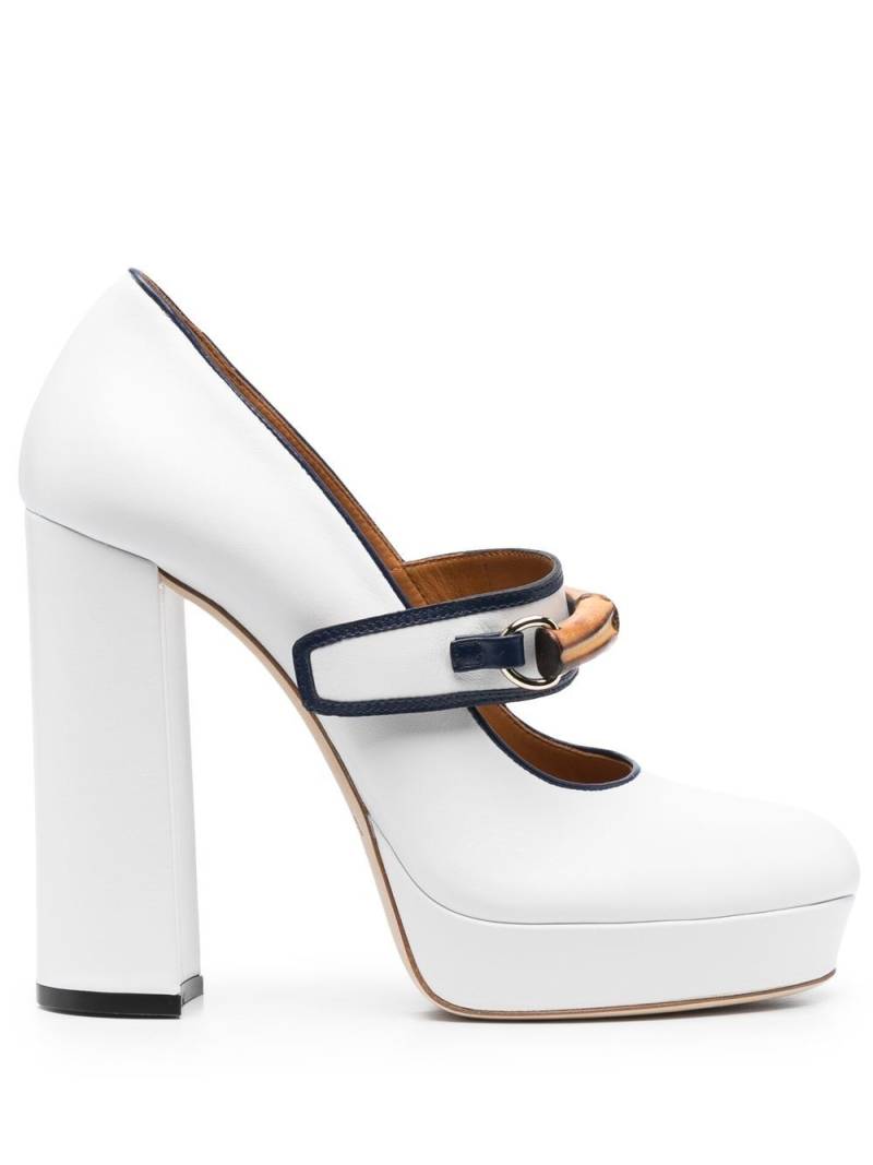 Casablanca bamboo-detail 120mm platform pumps - White von Casablanca