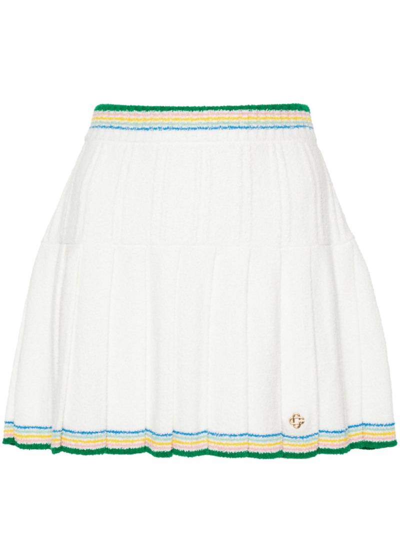 Casablanca bouclé pleated mini skirt - White von Casablanca