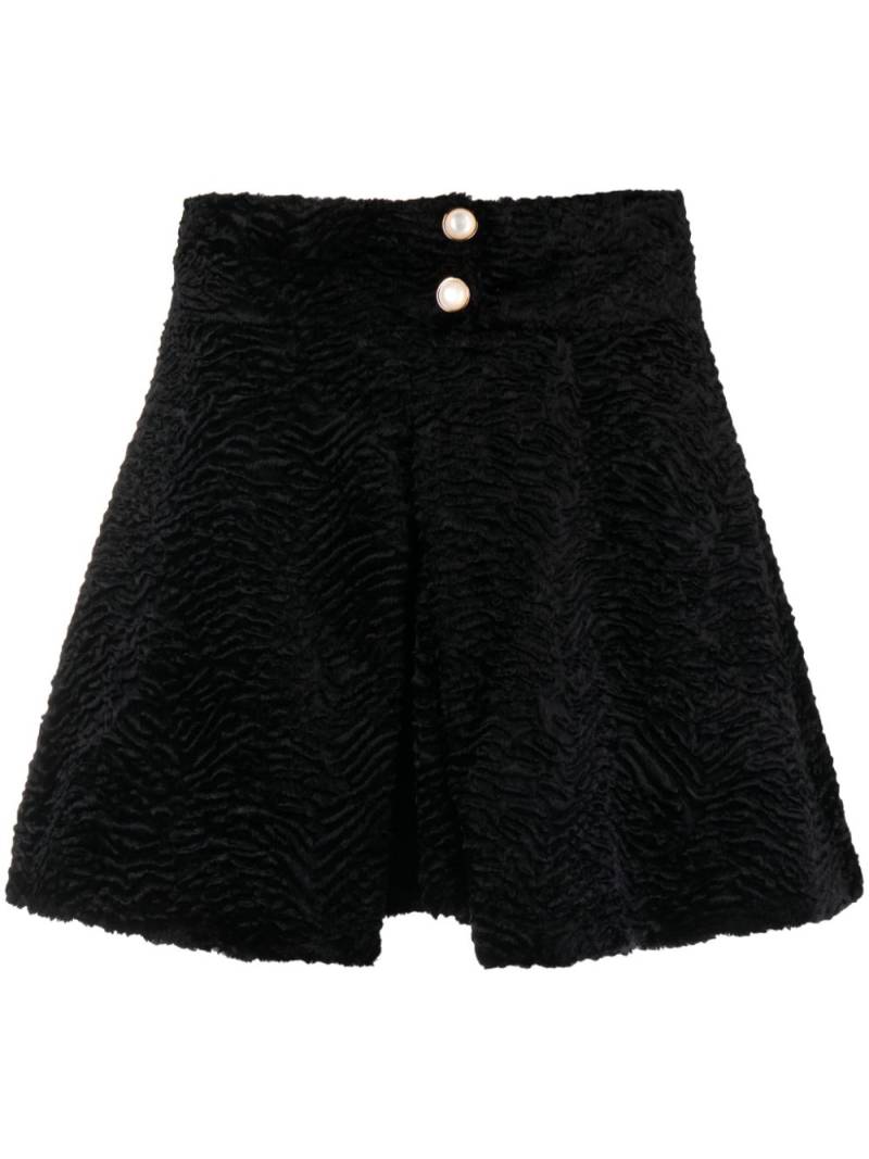 Casablanca Astrakhan mini skirt - Black von Casablanca