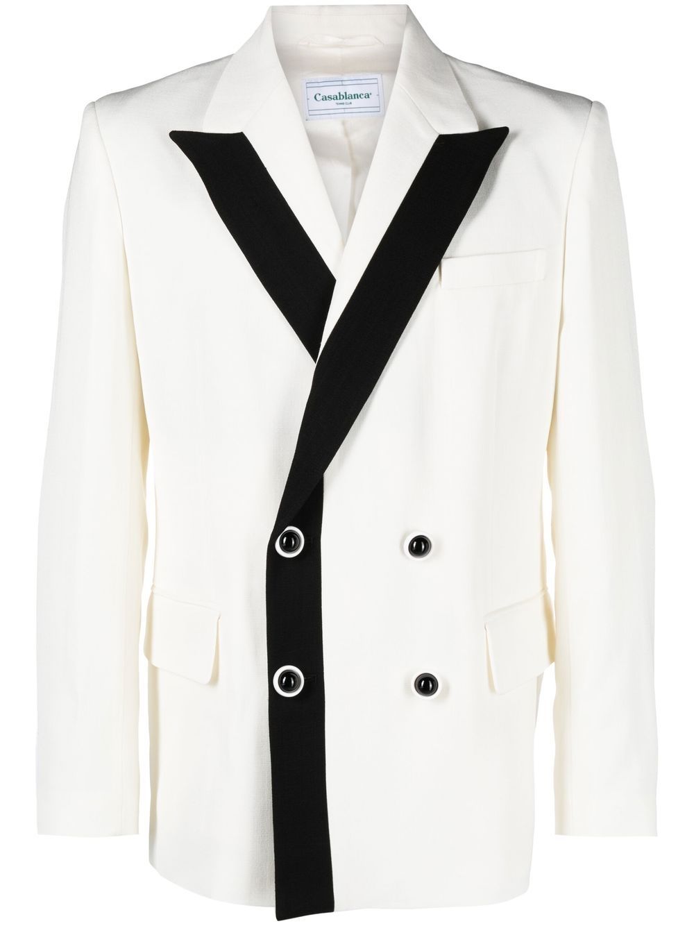 Casablanca contrast-lapel double-breasted blazer - Neutrals von Casablanca