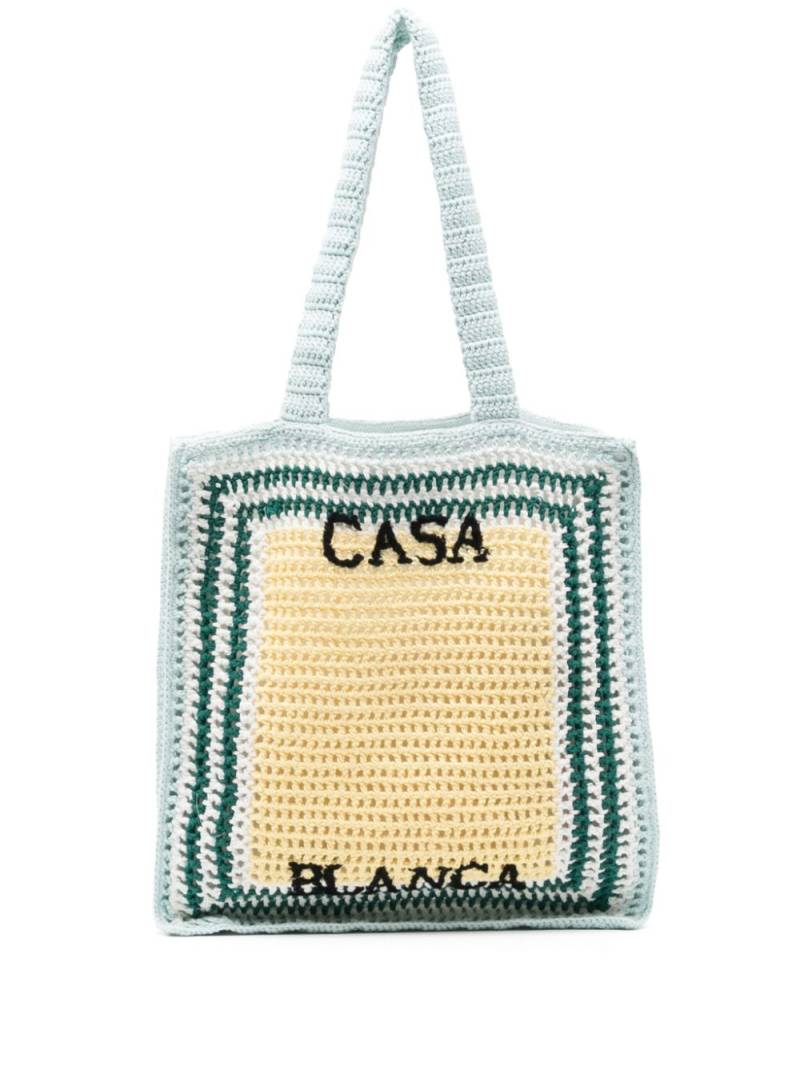 Casablanca crochet cotton tote bag - Blue von Casablanca