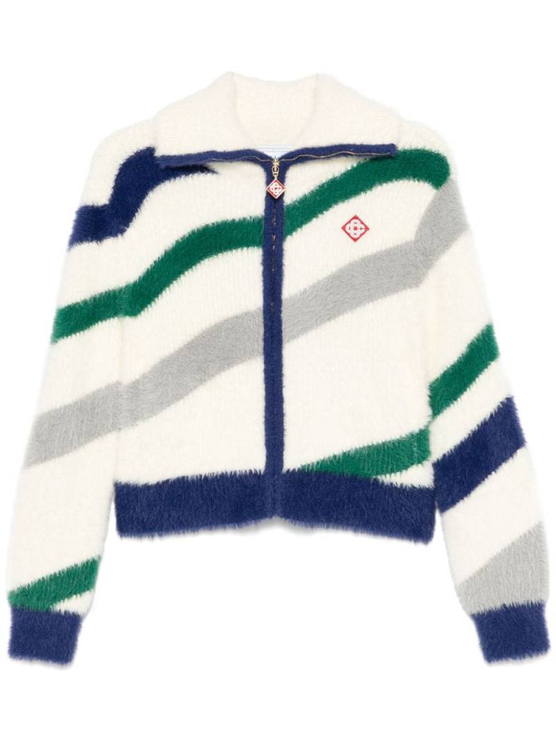 Casablanca diagonal striped cardigan - White von Casablanca