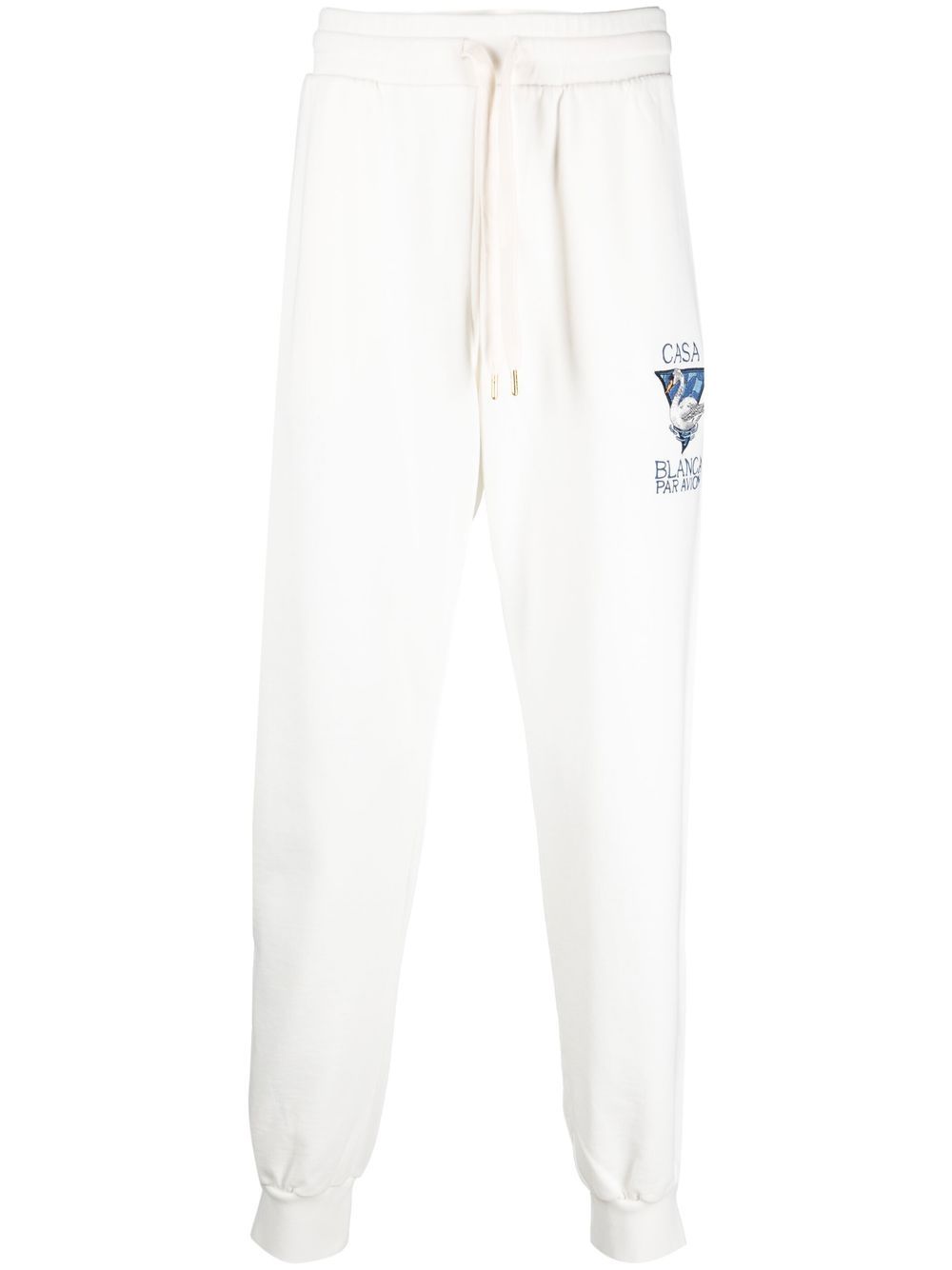 Casablanca embroidered-detail organic-cotton track-pants - Neutrals von Casablanca