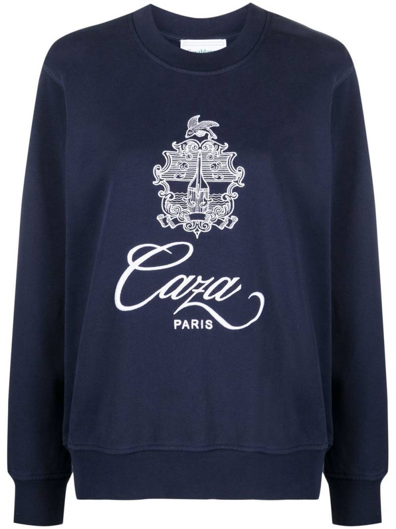 Casablanca embroidered-logo organic cotton sweatshirt - Blue von Casablanca