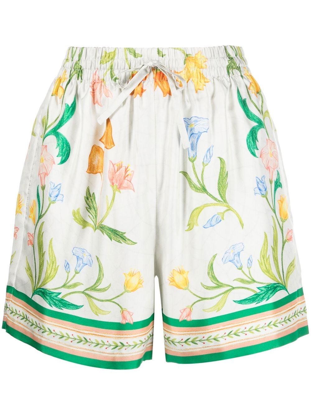 Casablanca floral-print silk shorts - White von Casablanca