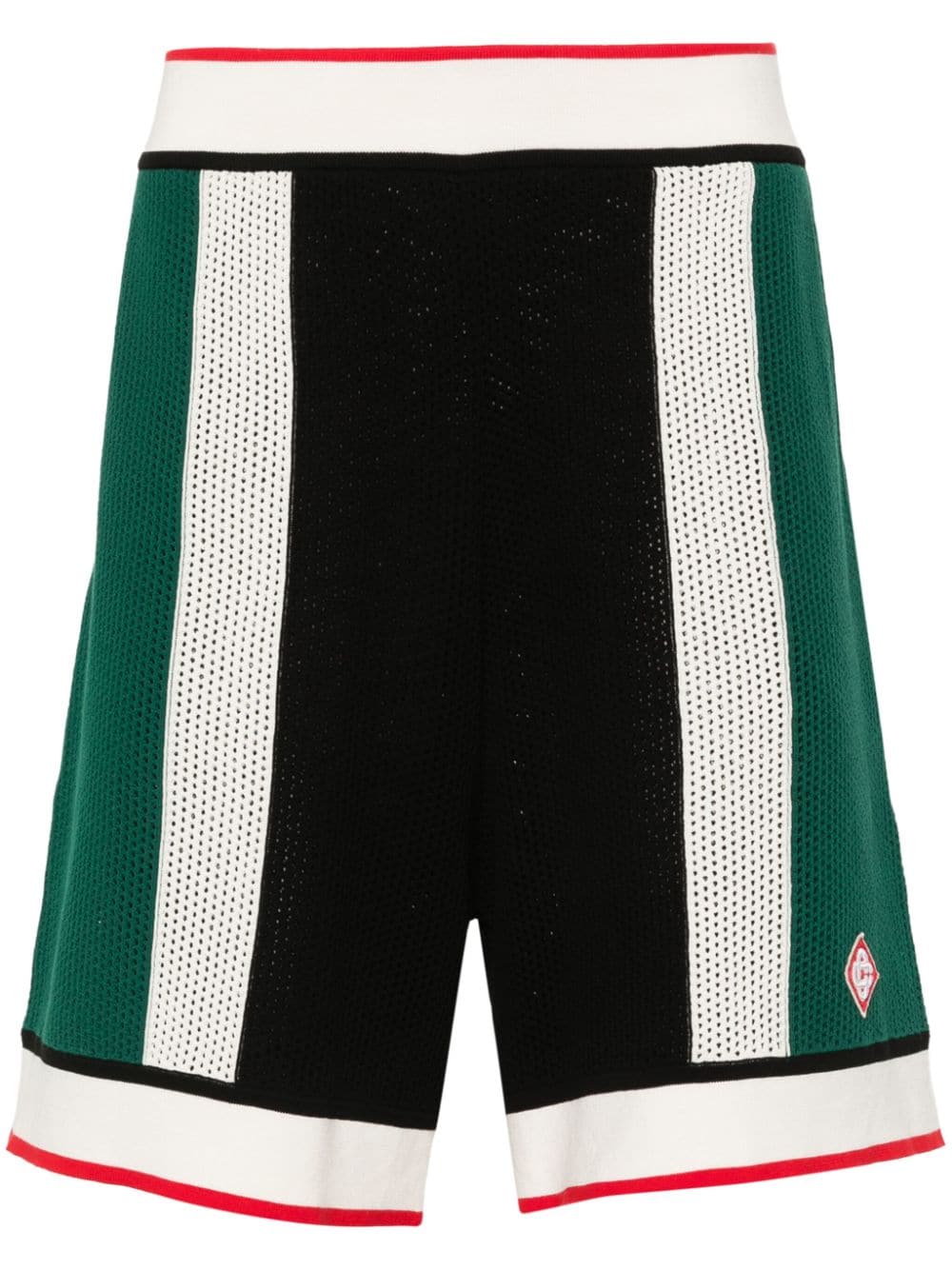 Casablanca logo-appliqué open-knit shorts - Green von Casablanca