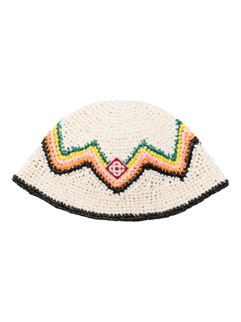 Casablanca logo-appliqué zigzag bucket hat - Neutrals von Casablanca