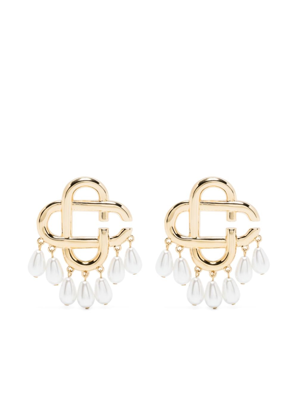 Casablanca logo drop earrings - Gold von Casablanca