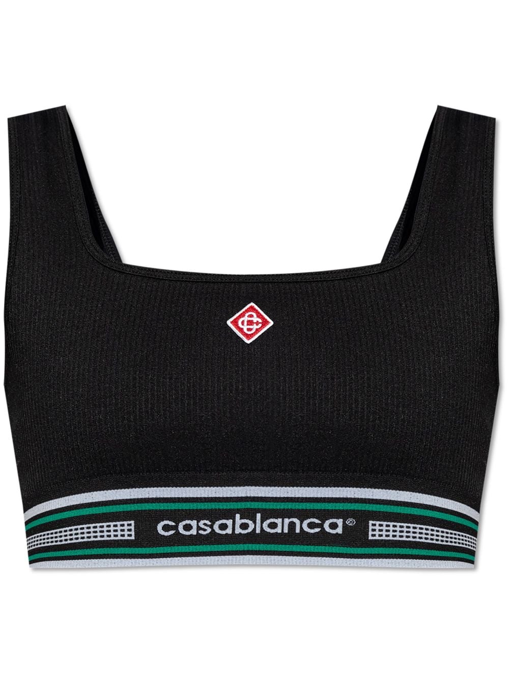 Casablanca logo-embroidered crop top - Black von Casablanca