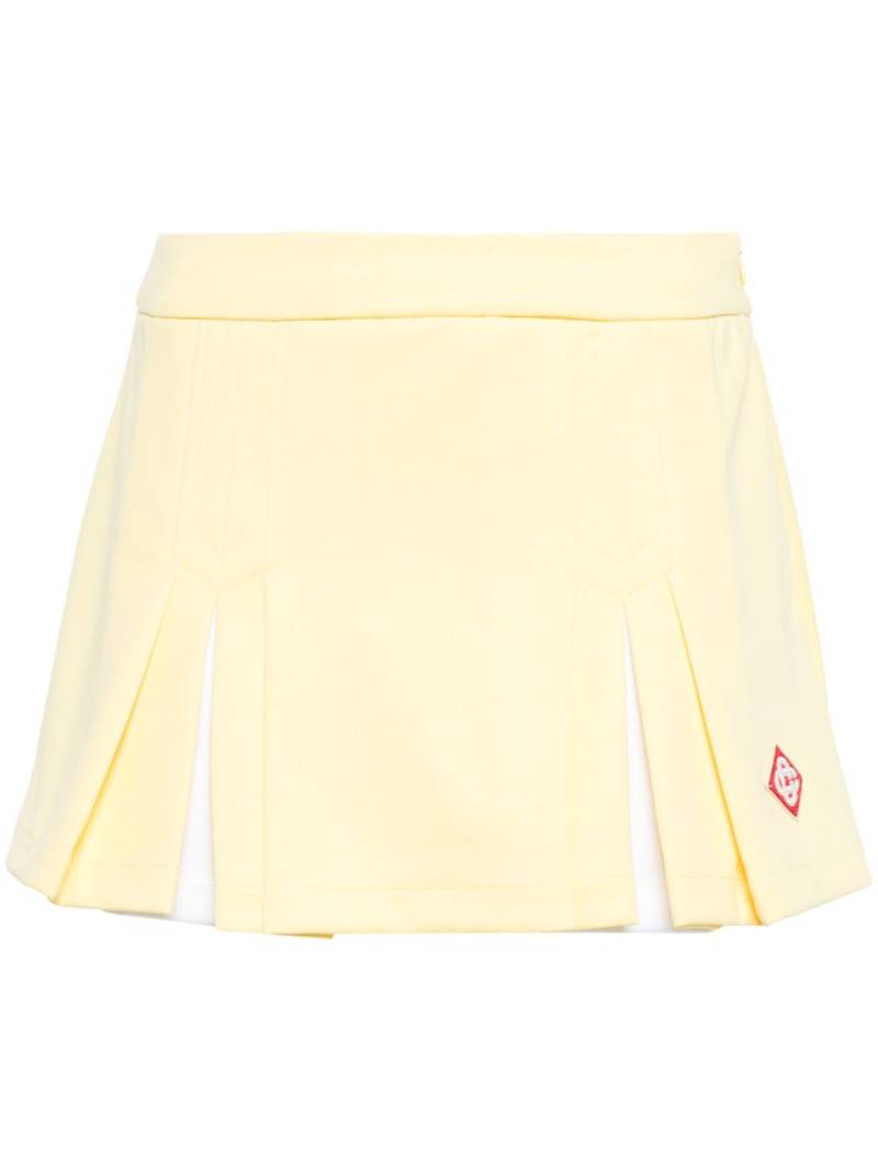 Casablanca logo-embroidered pleated miniskirt - Yellow von Casablanca