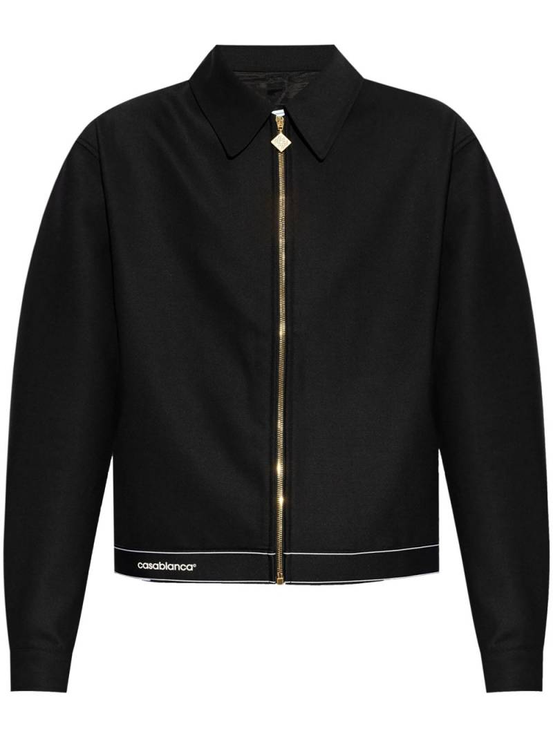 Casablanca logo-print zipped bomber jacket - Black von Casablanca