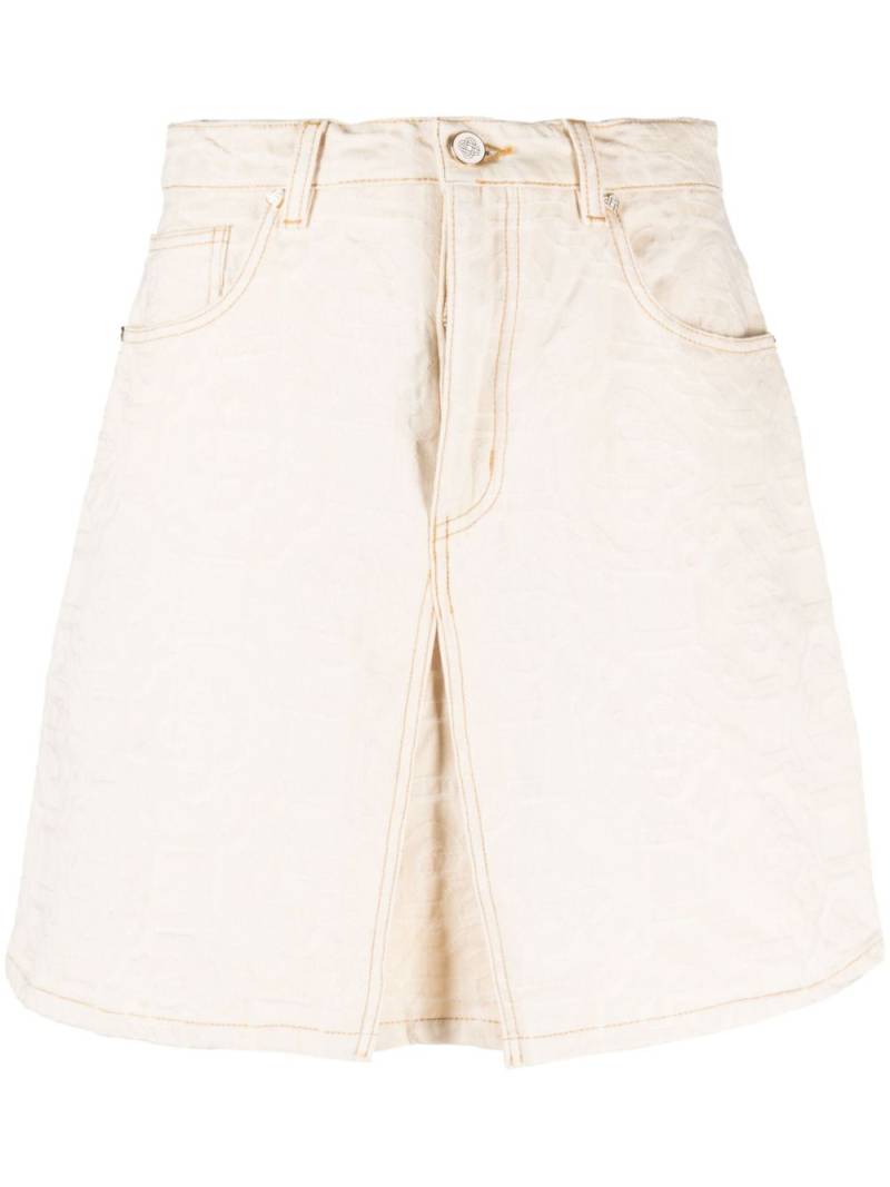 Casablanca monogram-jacquard denim skirt - Neutrals von Casablanca