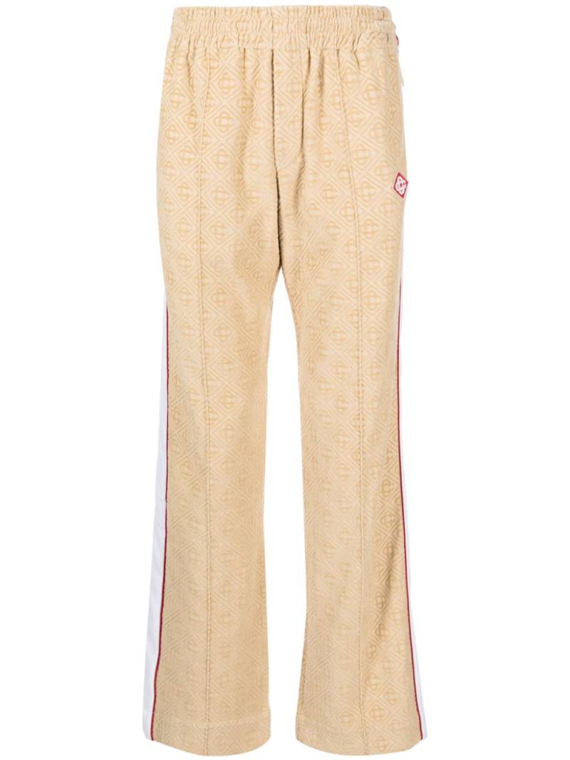 Casablanca monogram-jacquard velour track pants - Brown von Casablanca