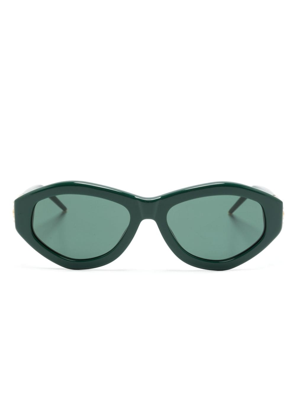 Casablanca monogram-plaque geometric-frame sunglasses - Green von Casablanca