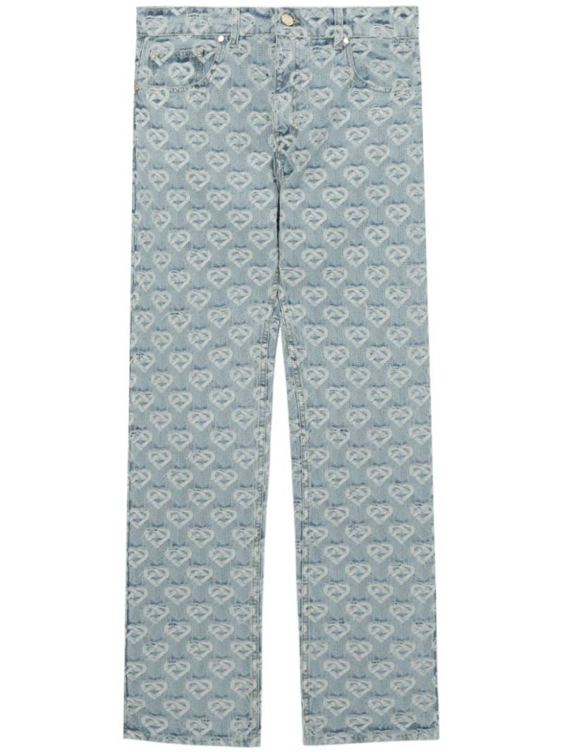 Casablanca monogram-print jeans - Blue von Casablanca