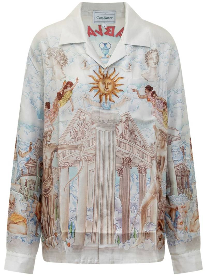 Casablanca printed silk shirt - White von Casablanca