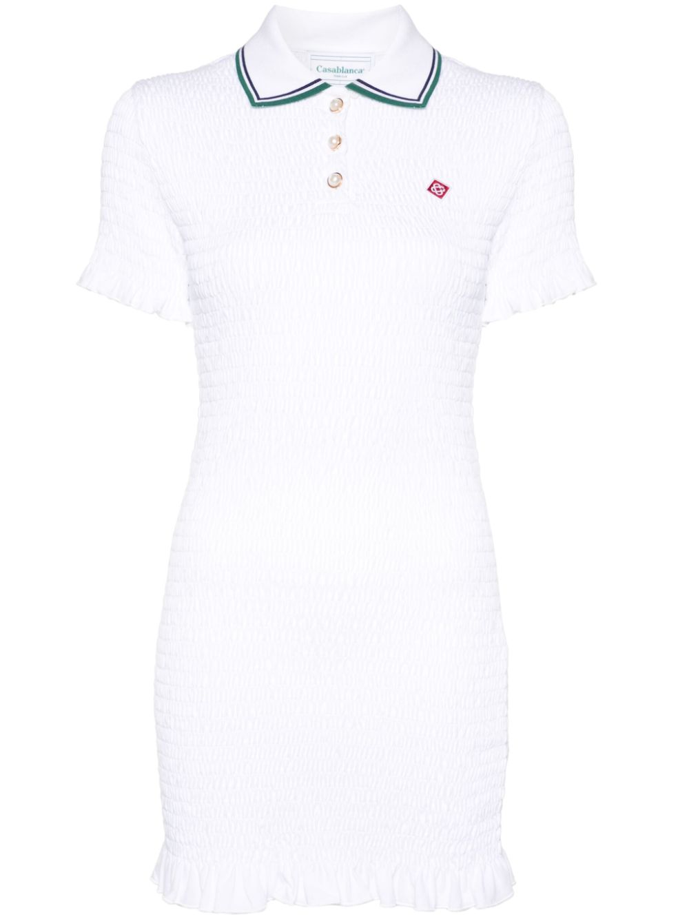 Casablanca shirred polo minidress - White von Casablanca