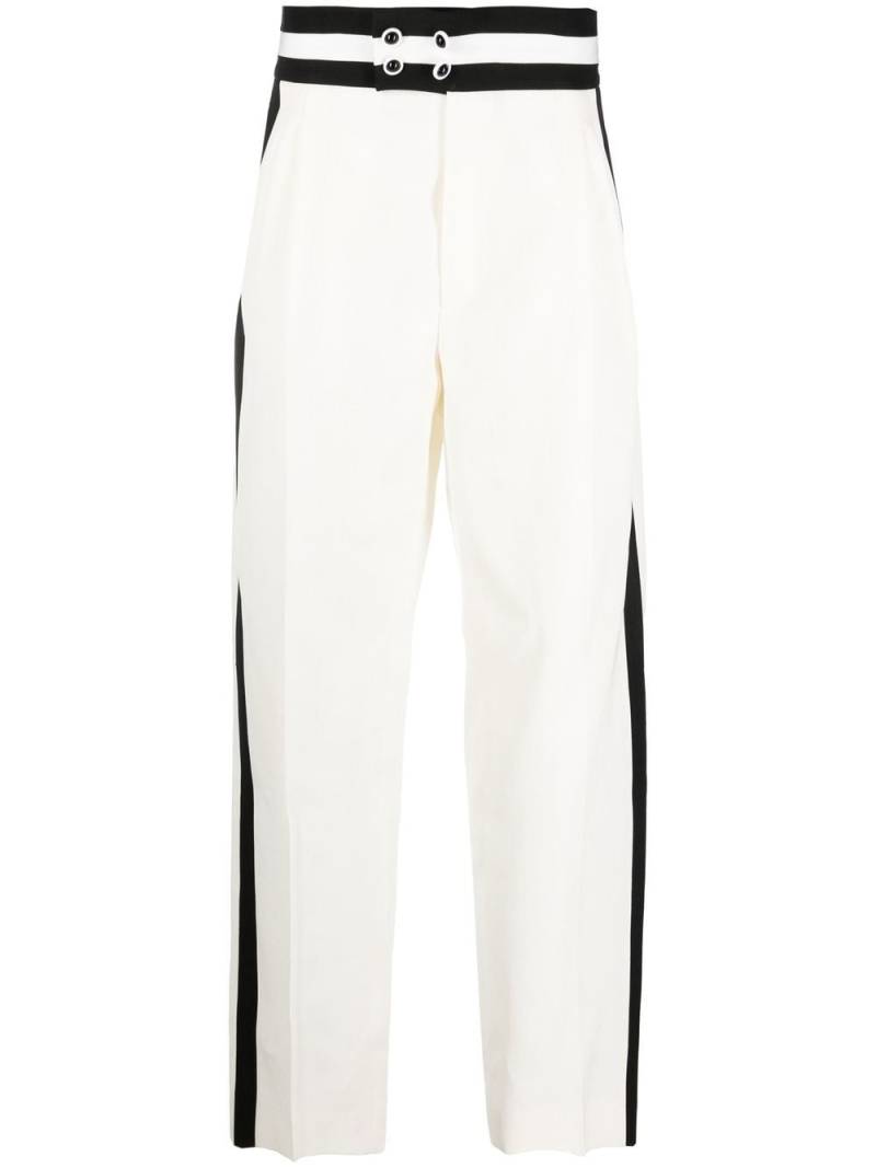 Casablanca stripe-detailed wide leg trousers - White von Casablanca