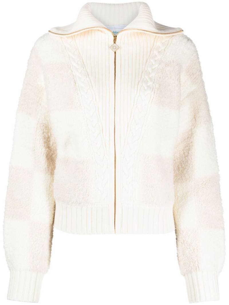 Casablanca zip-up cable-knit cardigan - Neutrals von Casablanca