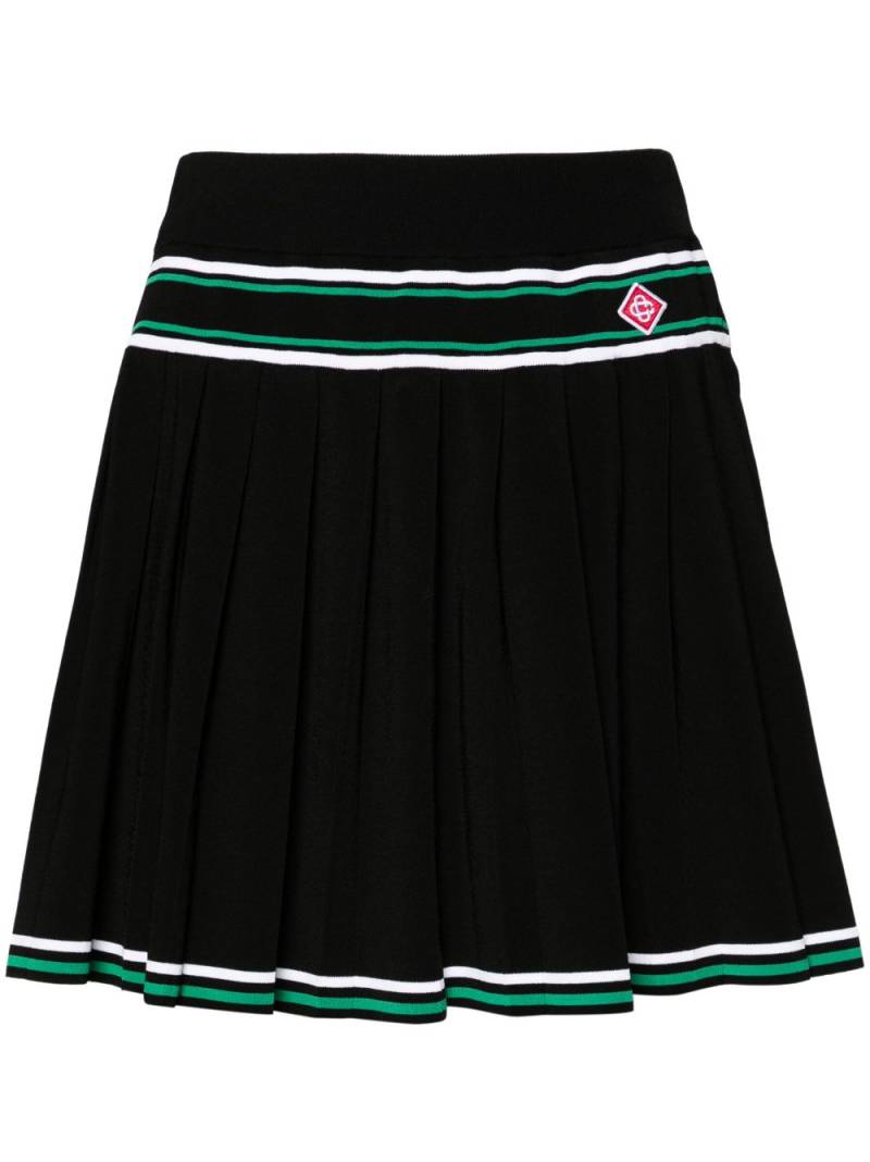 Casablanca striped pleated skirt - Black von Casablanca